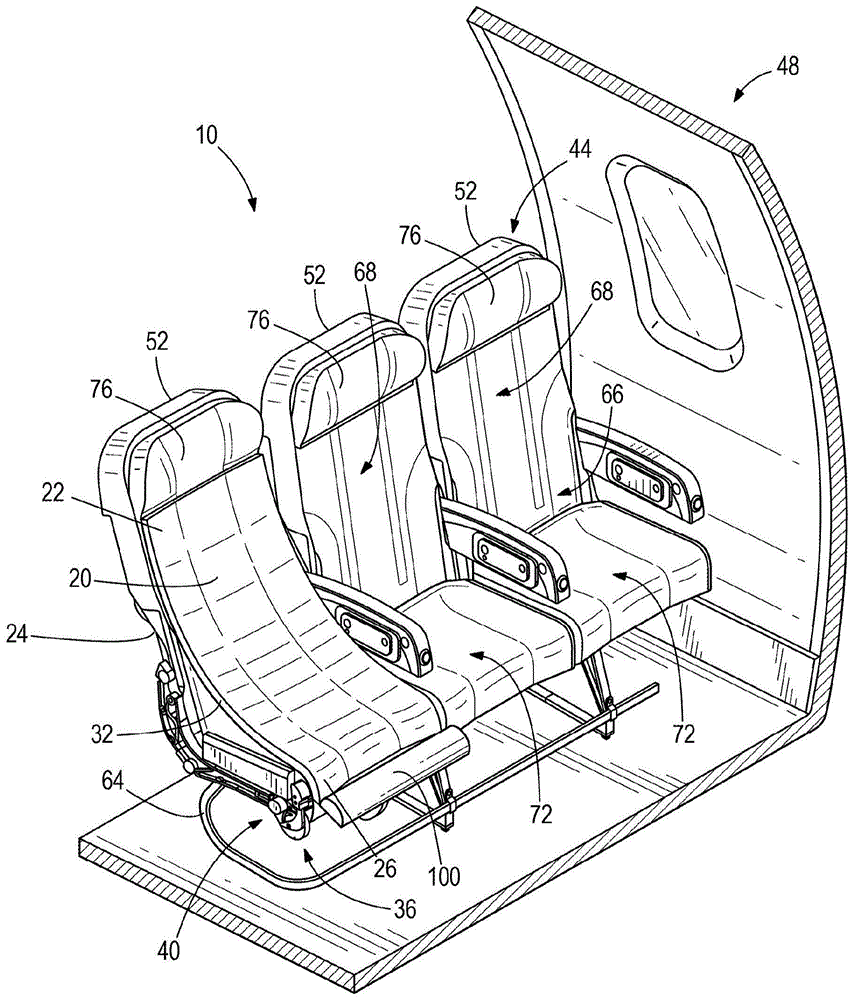 具有人体工程学睡眠垫的飞机座椅的制作方法