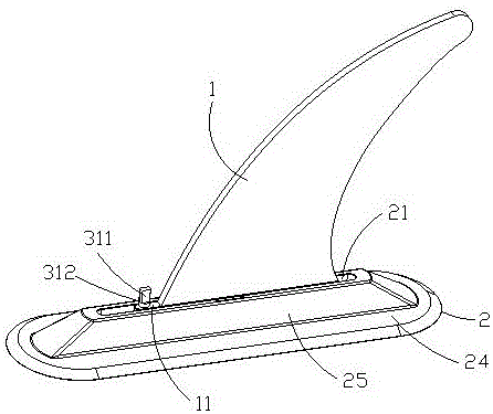 一种尾舵固定结构、尾舵和桨板的制作方法