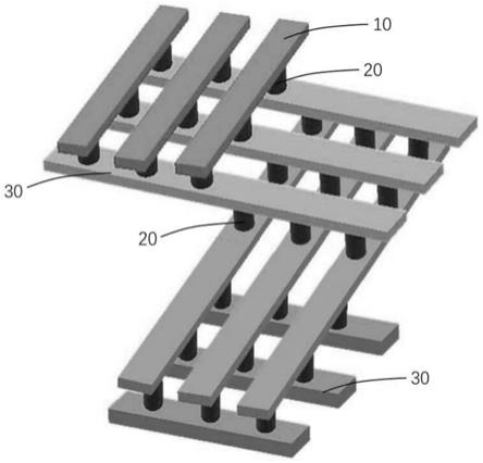 忆阻器3D阵列架构及其制备方法与流程