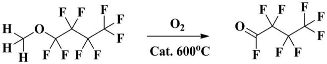 一种含氟醚类化合物气相氧化裂解反应合成酰氟类化合物的方法与流程