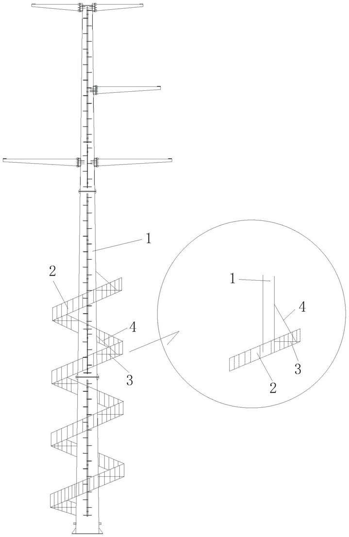 新型钢管杆用螺旋式太阳能板安装结构的制作方法