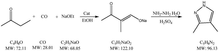 一种3，4-二甲基吡唑的合成方法与流程