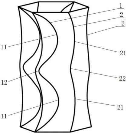一种具有良好缓冲吸能特性的曲面折纸管结构