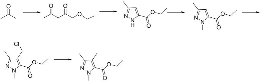 一种1,3,4-三甲基-1H-吡唑-5-羧酸乙酯化合物的合成方法