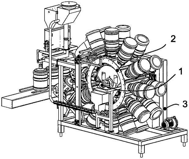 一种颗粒摩洗桶机的旋转大盘主轴轴承外置式装配方案的制作方法