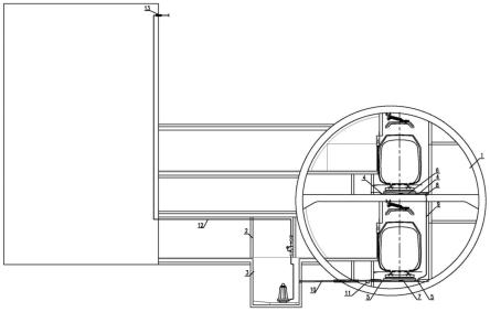一种机械法盾构叠线侧式地铁站废水泵房布置及排水系统的制作方法