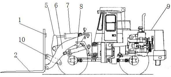 装载机用的叉车式搬运工作装置的制作方法