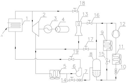 一种带膨胀机的双温位喷射压缩制冷循环装置的制作方法