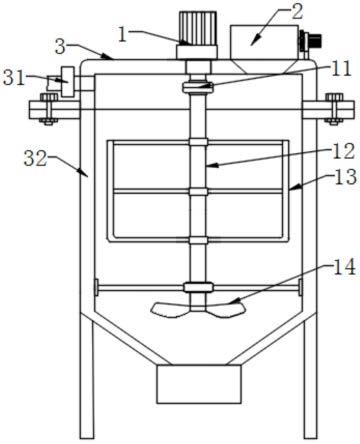 一种石灰熟化机的推进式和框式复合搅拌装置的制作方法