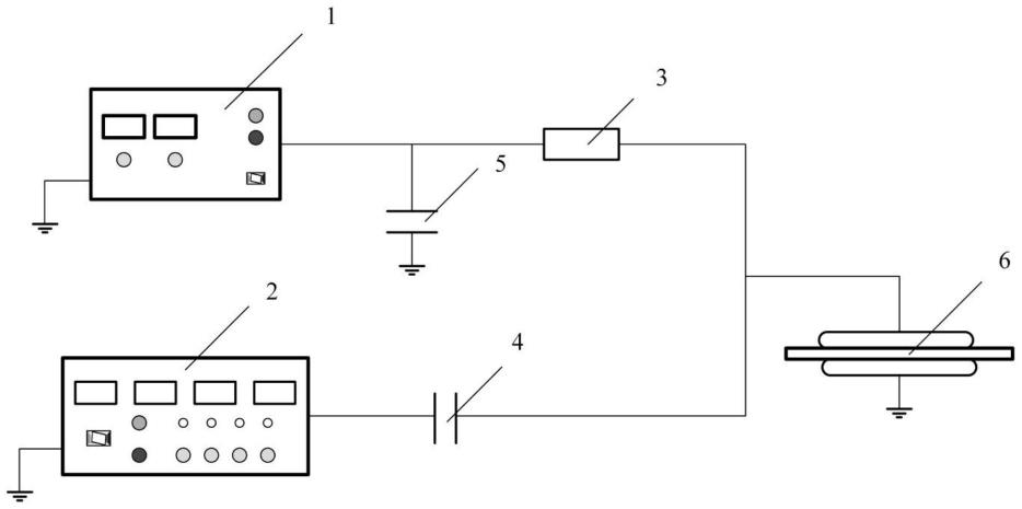 一种介质放电用电压叠加电路及实验方法