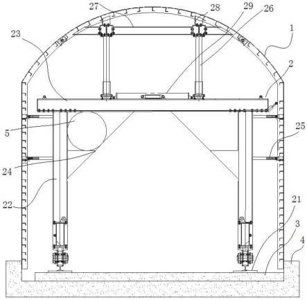 风管中置钢模台车上的隧道施工结构的制作方法