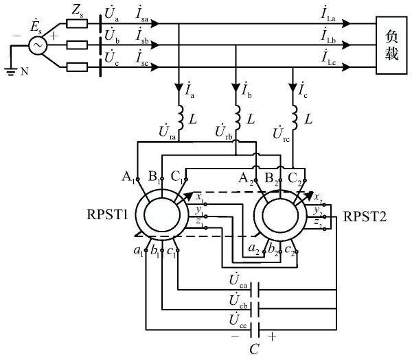基于同轴旋转移相变压器的电压源型无功补偿器拓扑电路的制作方法
