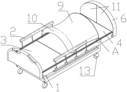 一种带有防护罩的移动病床的制作方法