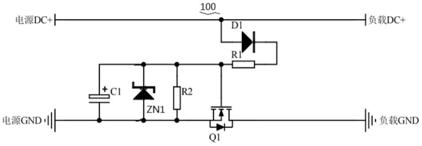 一种在负端抑制开机尖峰电流的延时导通电路的制作方法