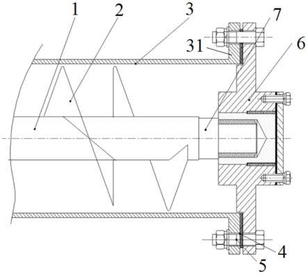 管式螺旋输送机尾端装置及管式螺旋输送机的制作方法