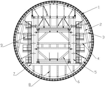 全圆针梁台车衬砌定型组合钢端模施工装置的制作方法