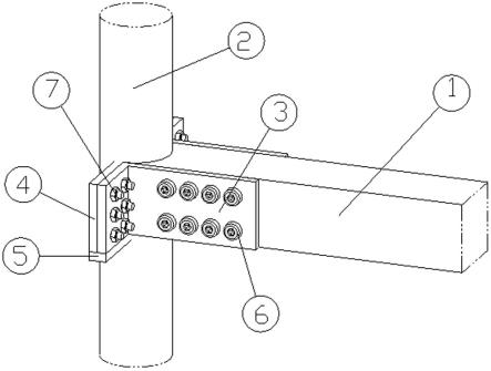 一种可拆卸的木结构穿插枋与檐柱螺栓接钢木组合节点