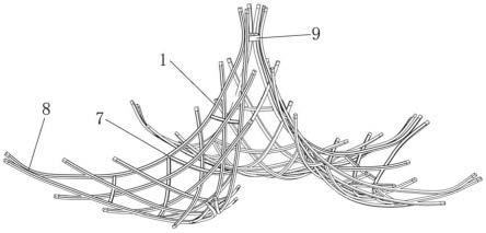 节点处杆件连续的金属型材空间曲面网壳结构及加工方法