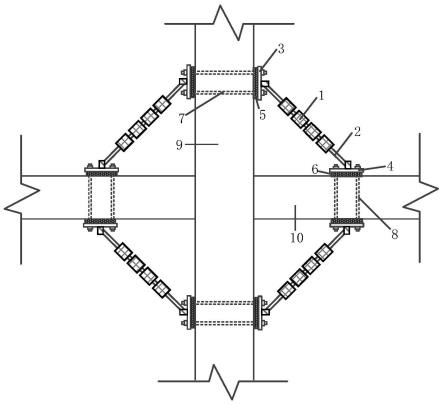 一种装配式变阻尼减震装置及减震方法、混凝土框架节点
