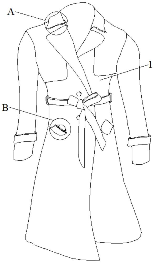 一种可护颈的女式风衣外套的制作方法