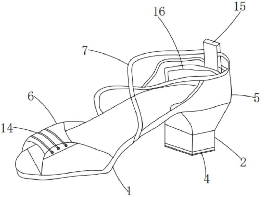 一种跟高可调节的拉丁舞鞋