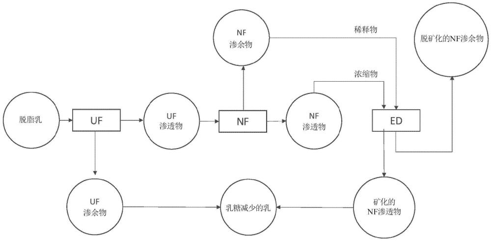 一种生产矿化的乳糖减少的乳产品的方法和由该方法得到的乳产品与流程