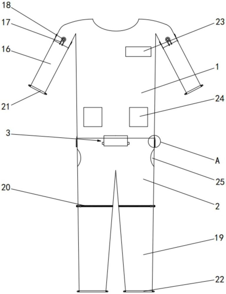 一种易穿脱可分离的连体工作服的制作方法