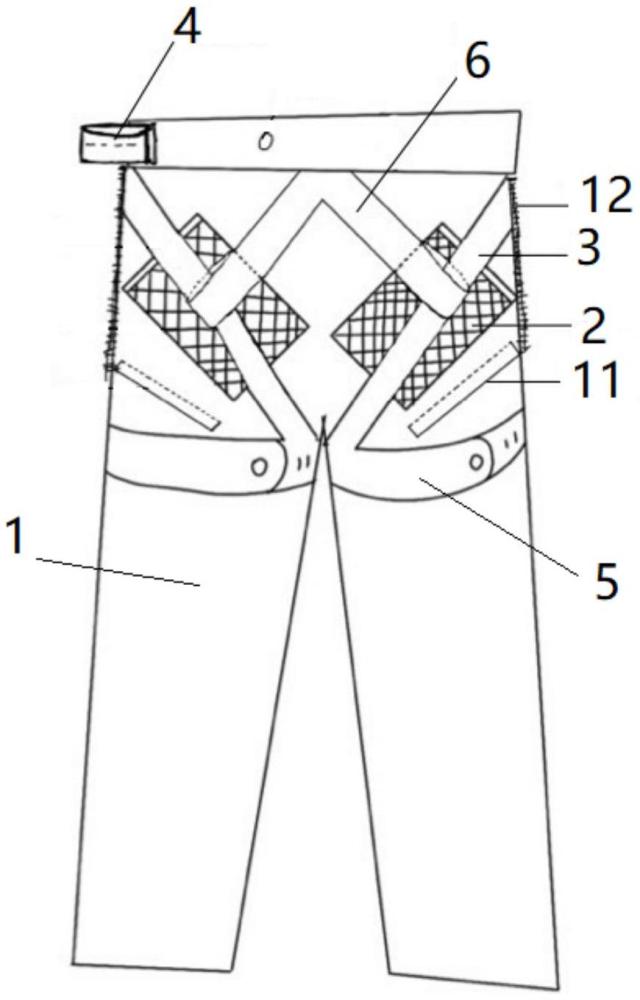 肝癌介入术可透视组合式压迫止血裤的制作方法