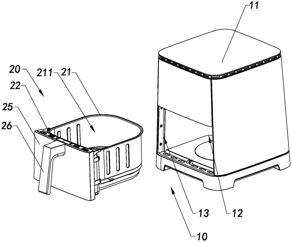 一种全视窗炸篮组件及空气炸锅的制作方法