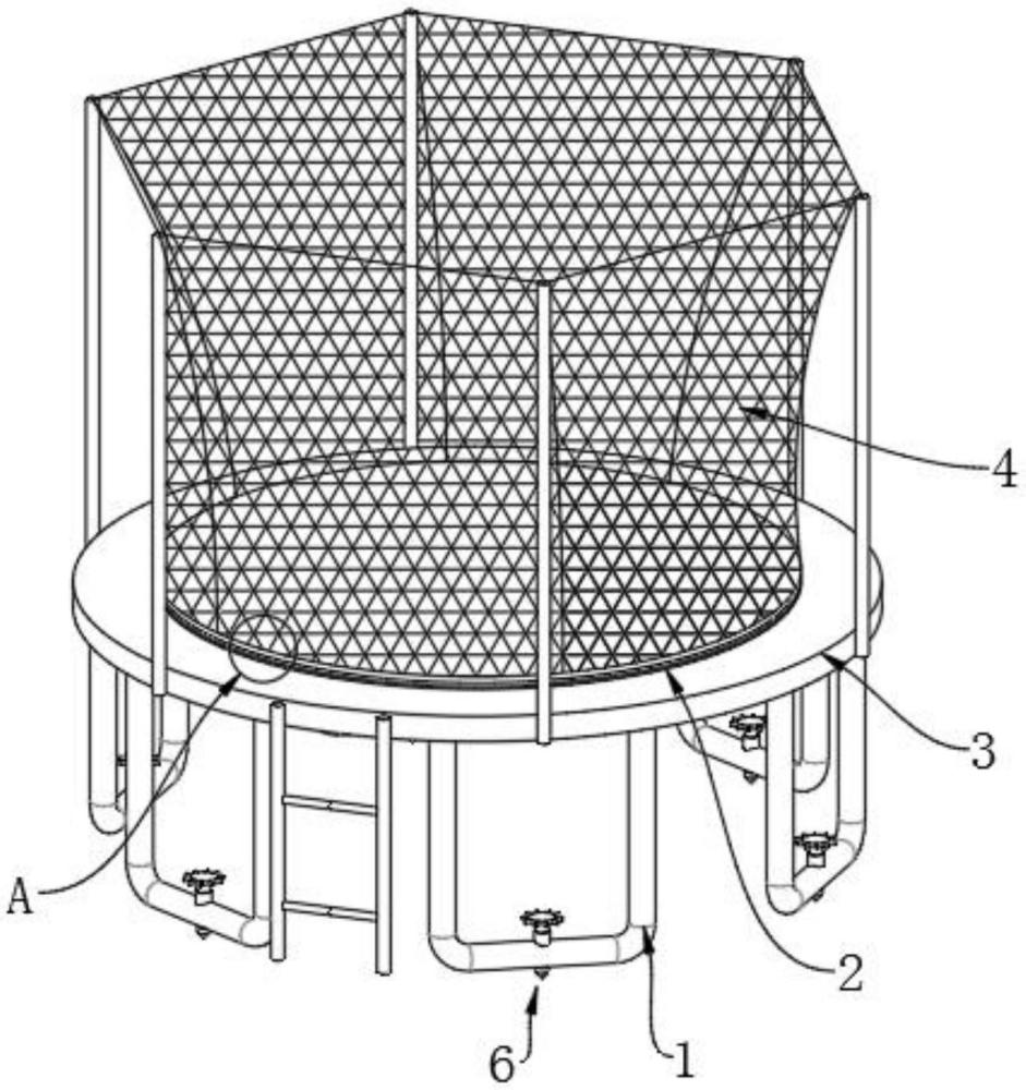 一种蹦床安全网底部的保护装置的制作方法