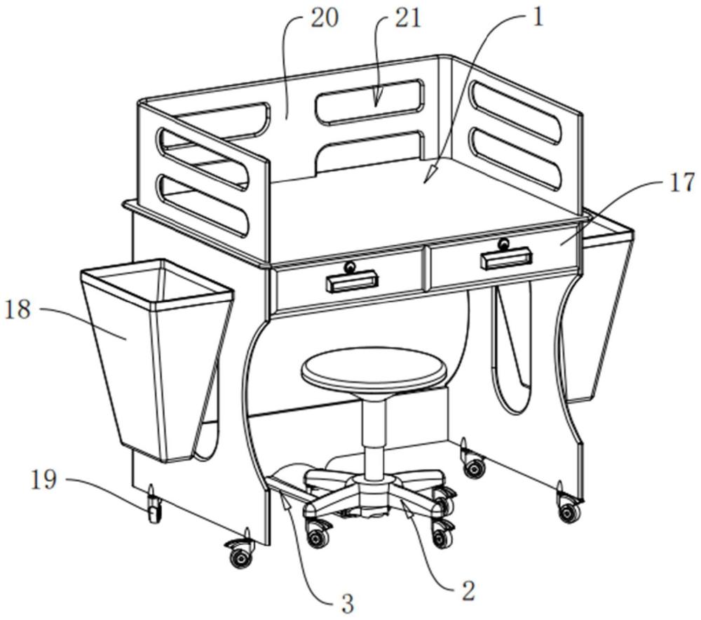 一种医用可移动一体化桌椅