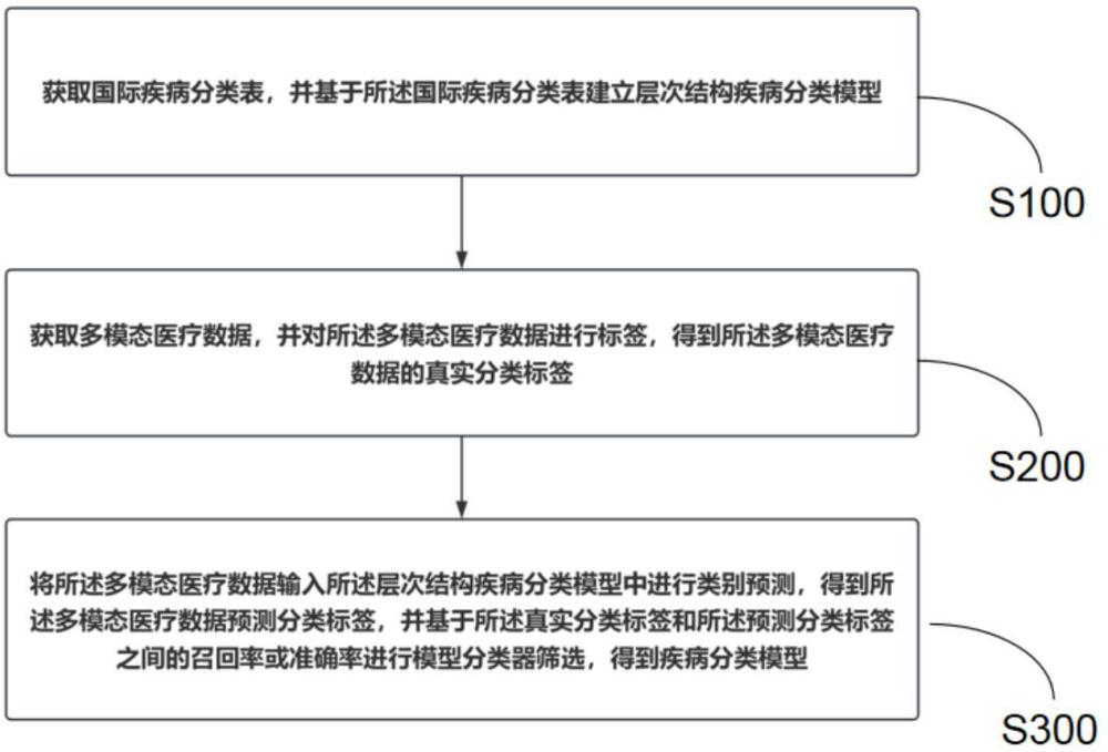 一种基于层次结构的疾病分类模型生成方法、系统及设备