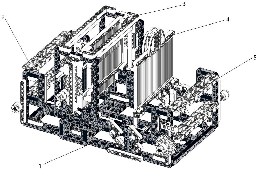 一种积木搭建的玩具缂丝织布机的制作方法