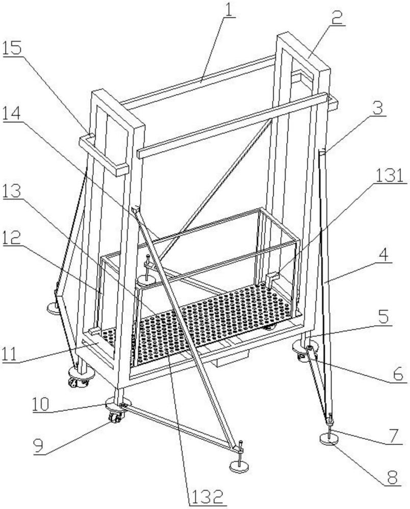 一种房屋建筑移动式脚手架的支撑结构的制作方法