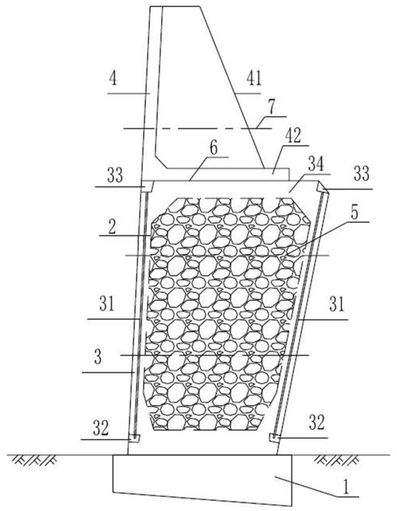 应用于高烈度、高水位的库区码头内填充式挡墙的制作方法