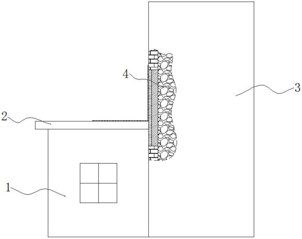 高低相邻建筑间外墙防渗水修缮构造的制作方法