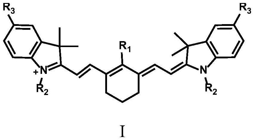 一种蒽醌及蒽类化合物中位取代花菁染料及其制备方法和应用