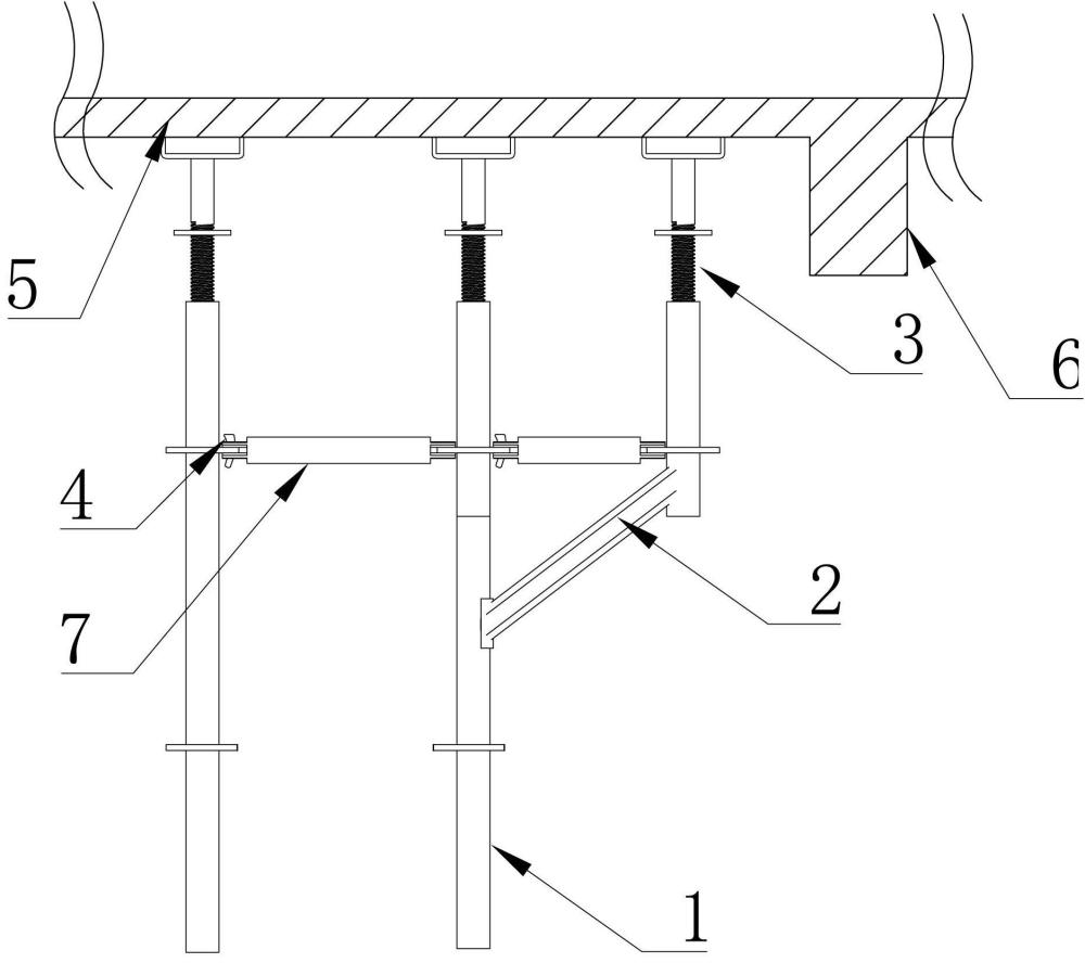 用于立杆与梁距离过大的脚手架搭建装置的制作方法