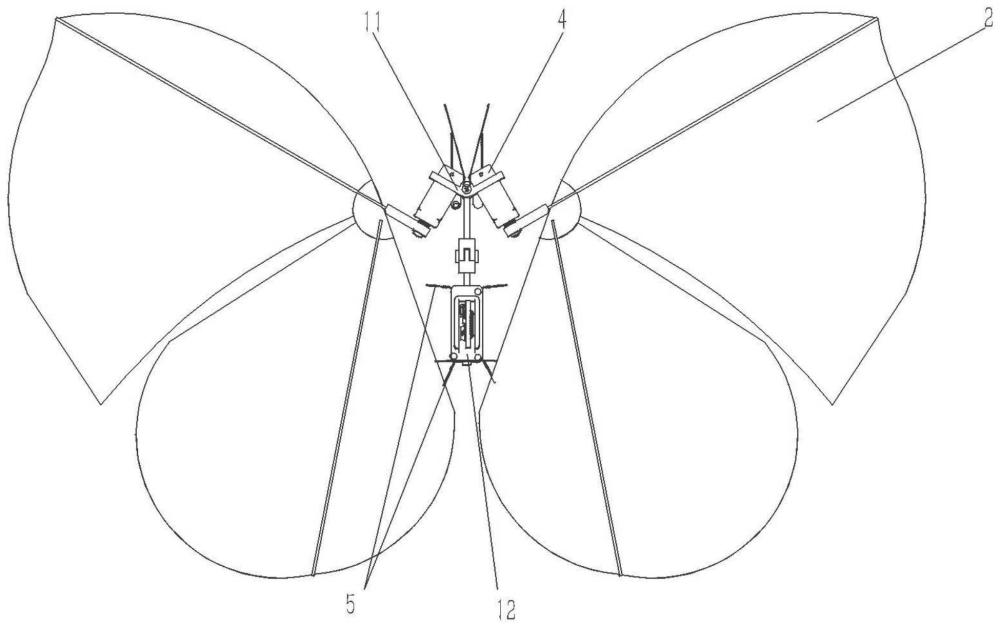 一种自主起降式仿生蝴蝶扑翼飞行器