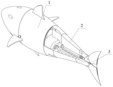 一种具有可变截面特征的机器鱼仿生机械尾装置