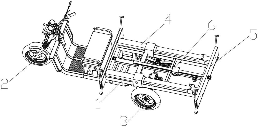 一种小型升降机用电动可调节三轮车底盘的制作方法