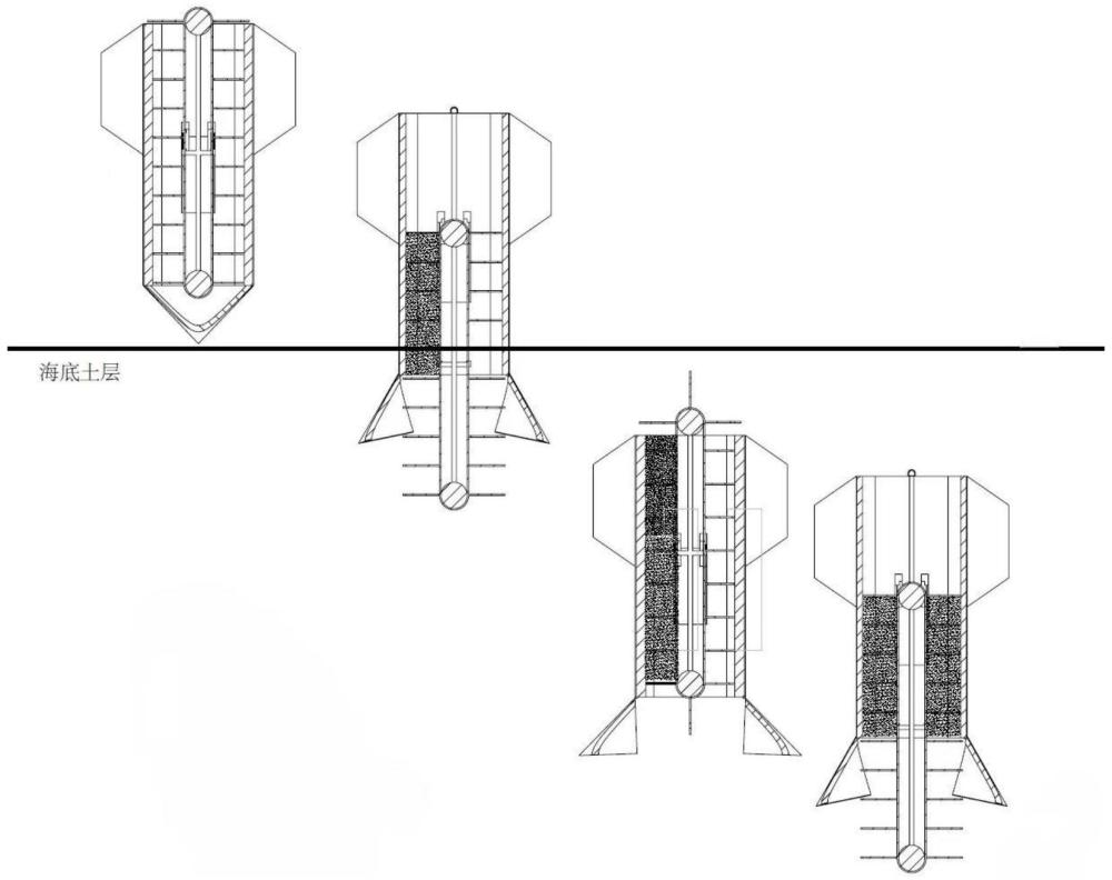 一种上下往复式旋转排土驱动鱼雷锚的装置及方法