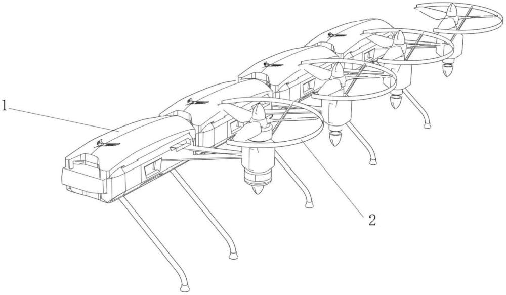 串列式模块化构型多旋翼重载无人机的制作方法