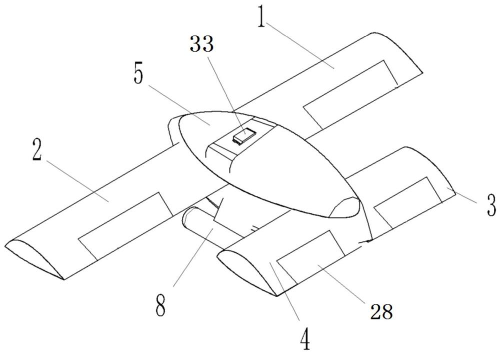 一种水陆两用自动折叠空投滑翔机