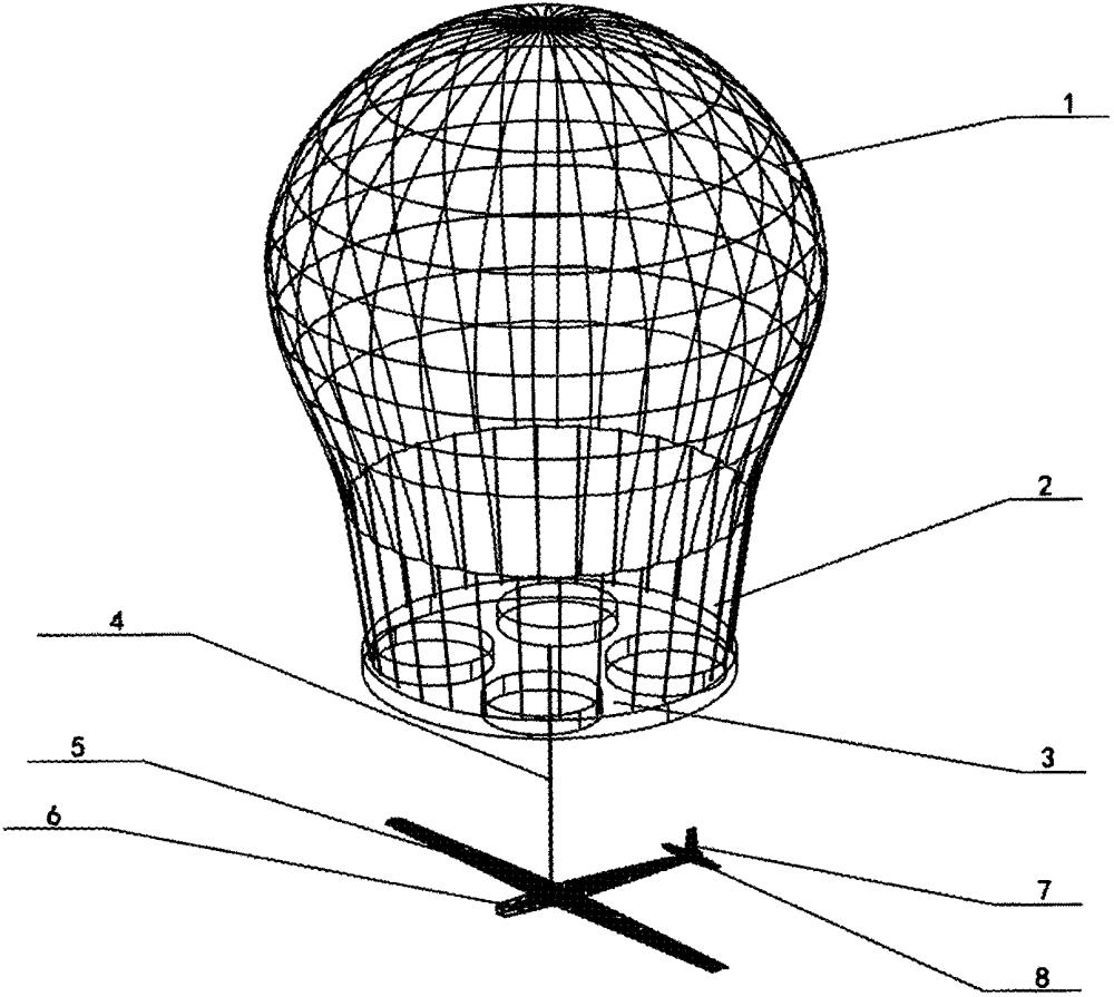 一种小型无动力临近空间球载无人机