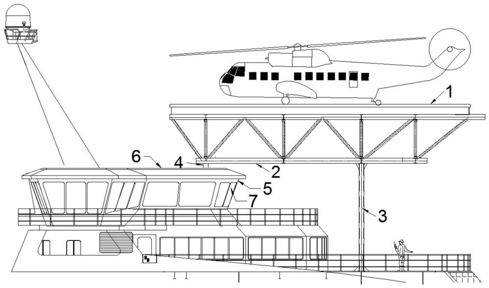 一种位于驾驶室甲板上的直升机平台支座的制作方法