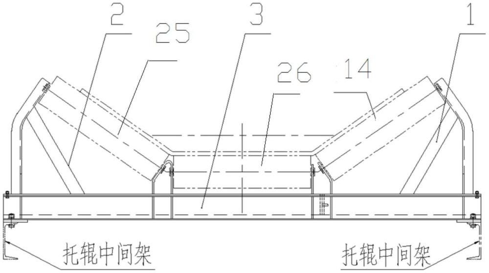 一种带式输送机用可抽拉式上托辊支架的制作方法