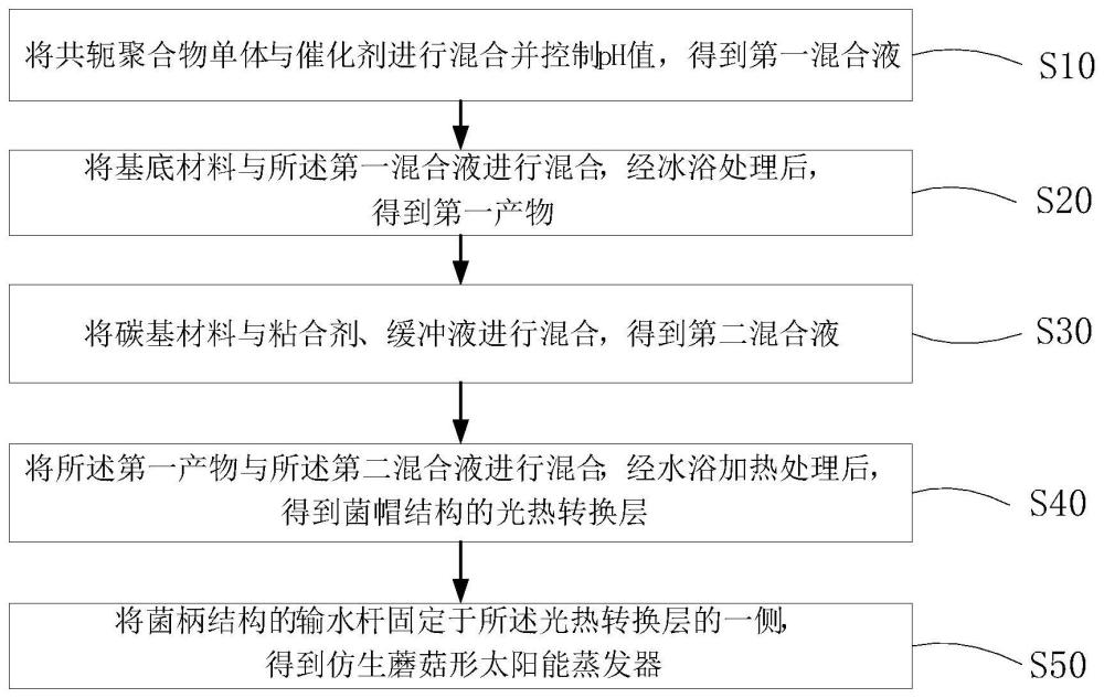 一种仿生蘑菇形太阳能蒸发器及其制备方法与应用