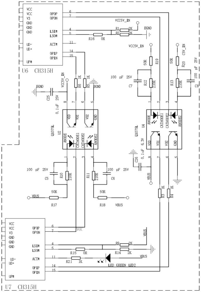 电容屏USB通讯隔离电路的制作方法