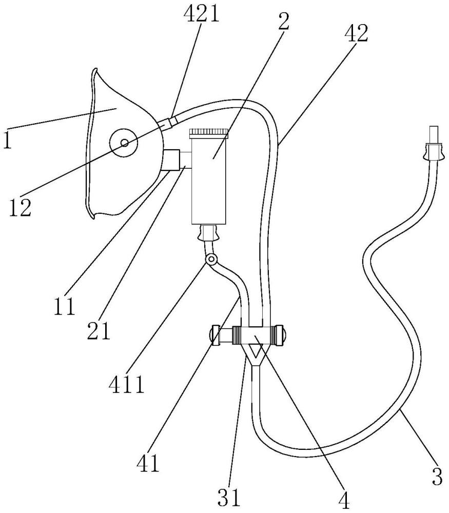 一种可变通道智能计数型吸氧雾化面罩